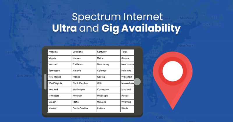 spectrum internet ultra and gig availability
